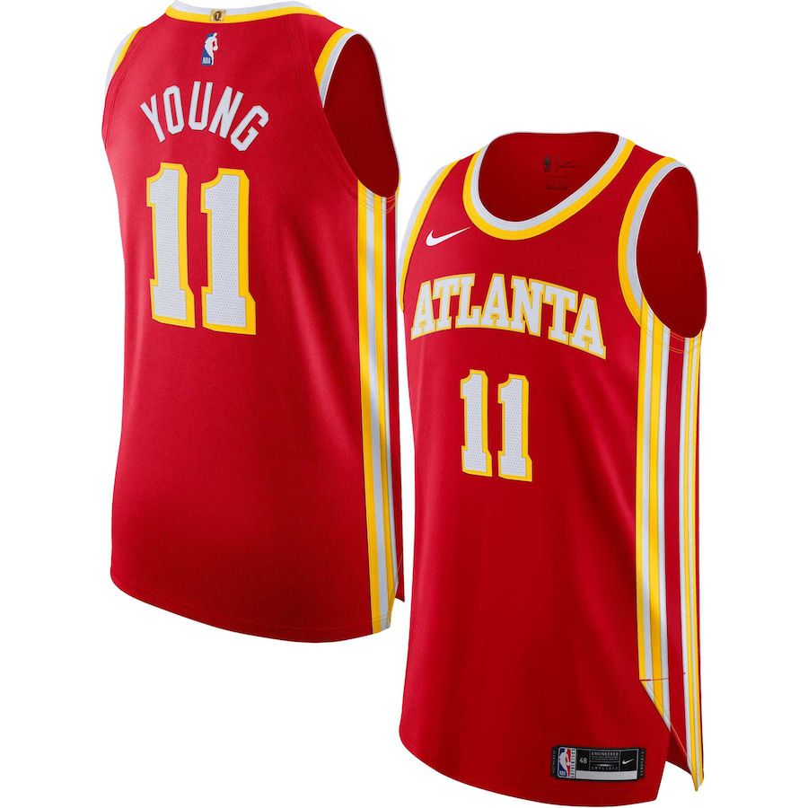 Men Atlanta Hawks #11 Trae Young Nike Red Icon Edition 2022-23 Authentic Player NBA Jersey->customized nba jersey->Custom Jersey